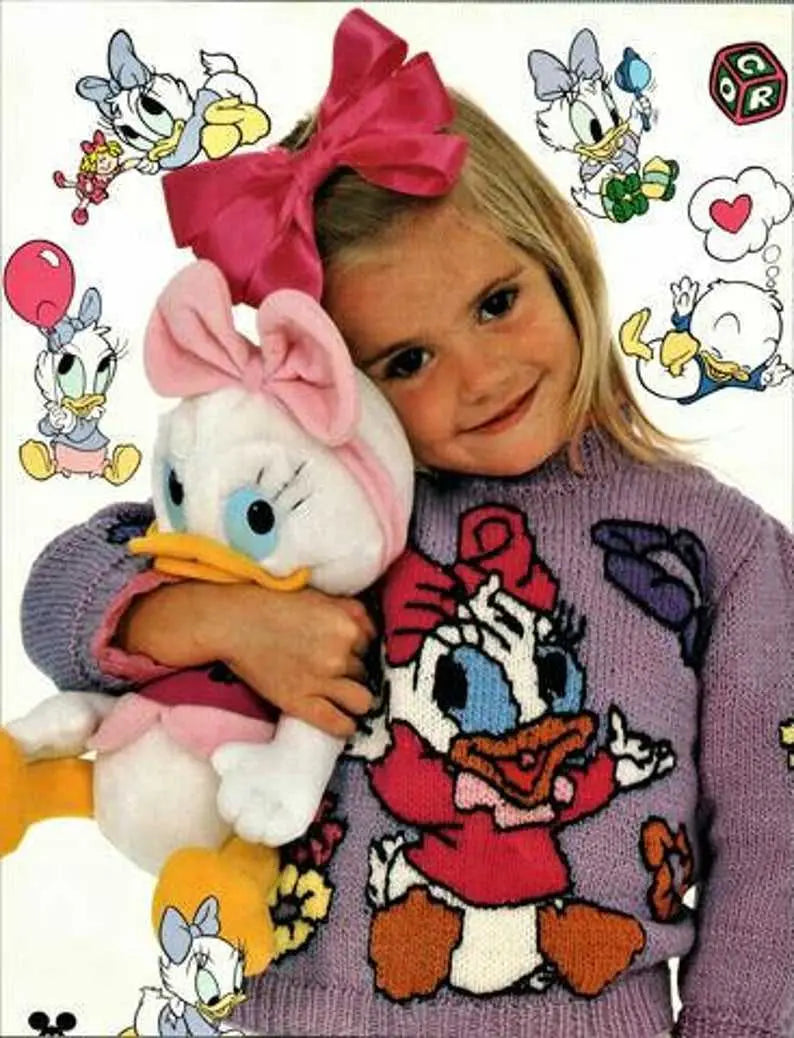 Baby Daisy Duck Jumper Knitting Pattern by Cross Stitch Chart Heaven sold by Free Spirit Accessories