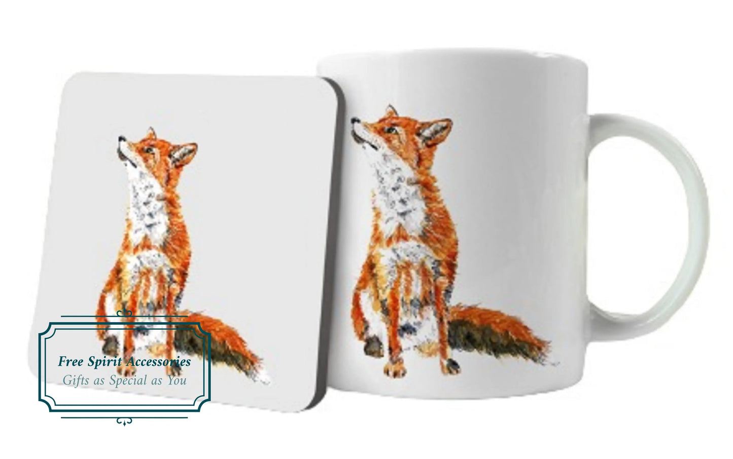 Beautiful Fox Mug and Coaster by Free Spirit Accessories sold by Free Spirit Accessories