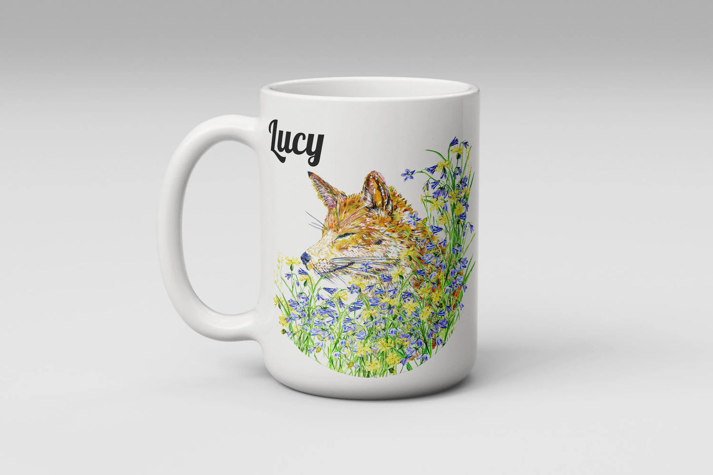 Personalised Fox in Flowers Mug by Free Spirit Accessories sold by Free Spirit Accessories