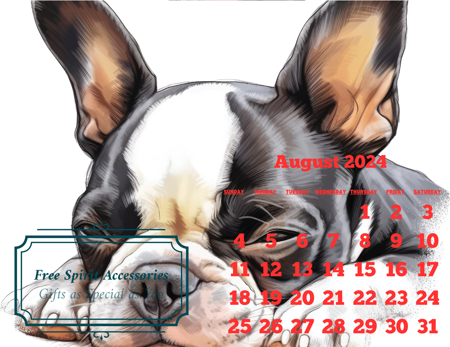 Digital Sleeping Dogs 2024 Calendar by Free Spirit Accessories sold by Free Spirit Accessories