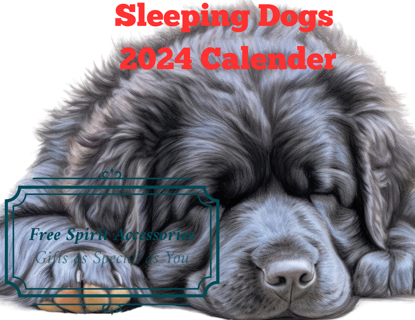  Digital Sleeping Dogs 2024 Calendar by Free Spirit Accessories sold by Free Spirit Accessories