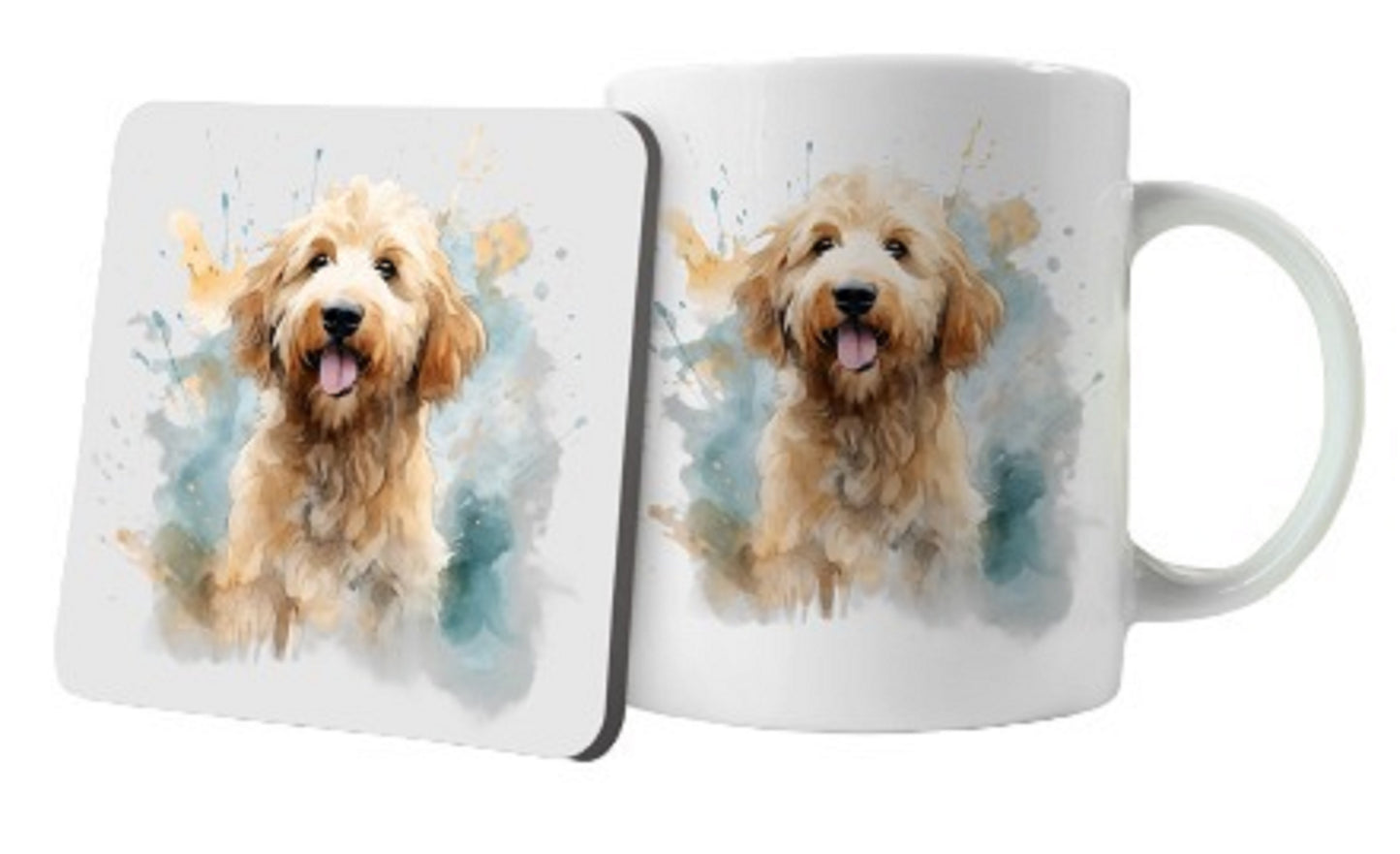 Goldendoodle Dog Mug and Coaster Set by Free Spirit Accessories sold by Free Spirit Accessories