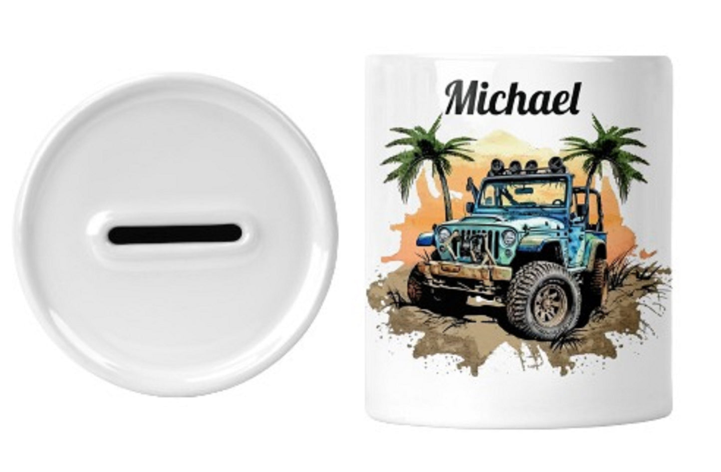 Personalised or Jeep Fund Reusable Money Box by Free Spirit Accessories sold by Free Spirit Accessories