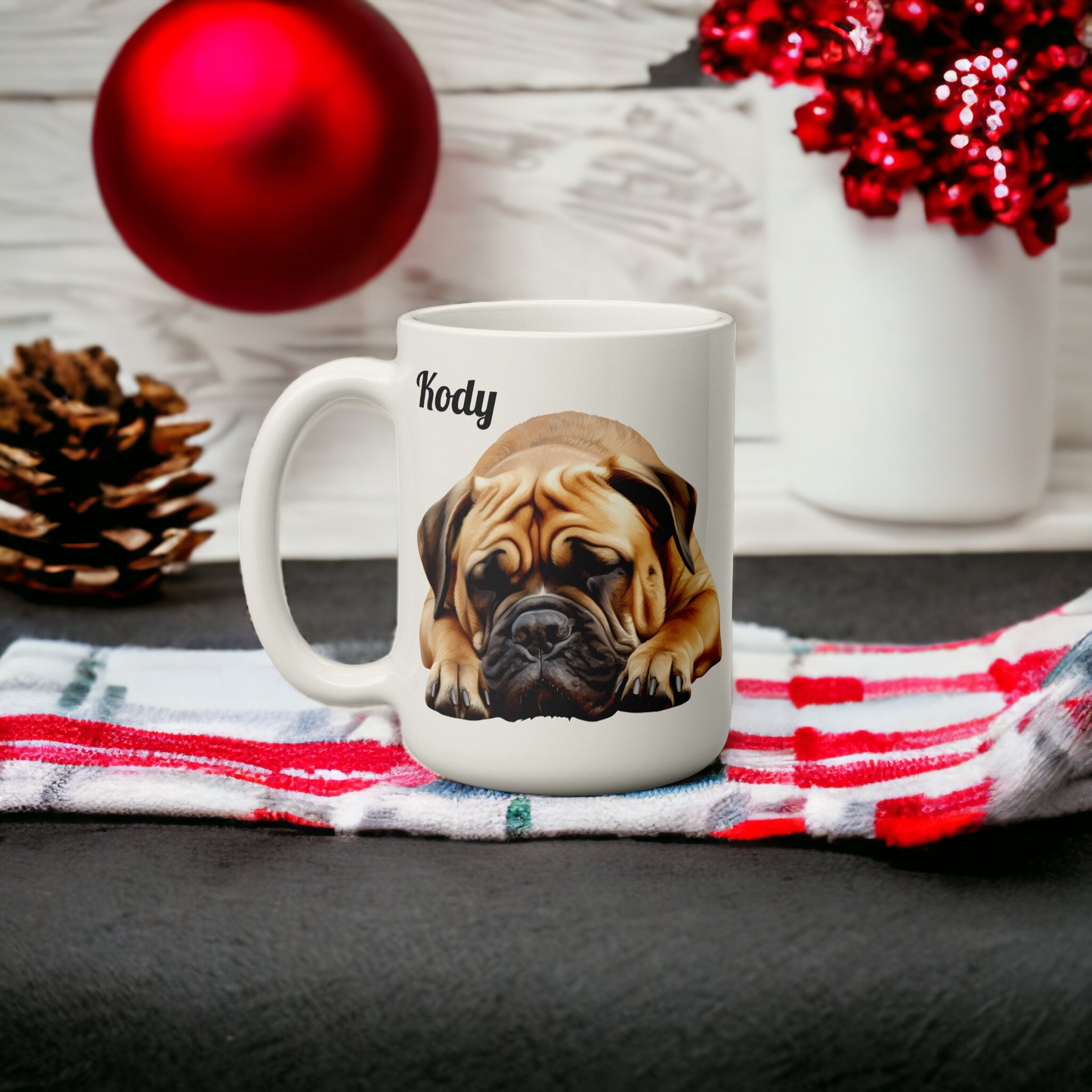 Personalised Sleeping Bull Mastiff Dog Mug by Free Spirit Accessories sold by Free Spirit Accessories