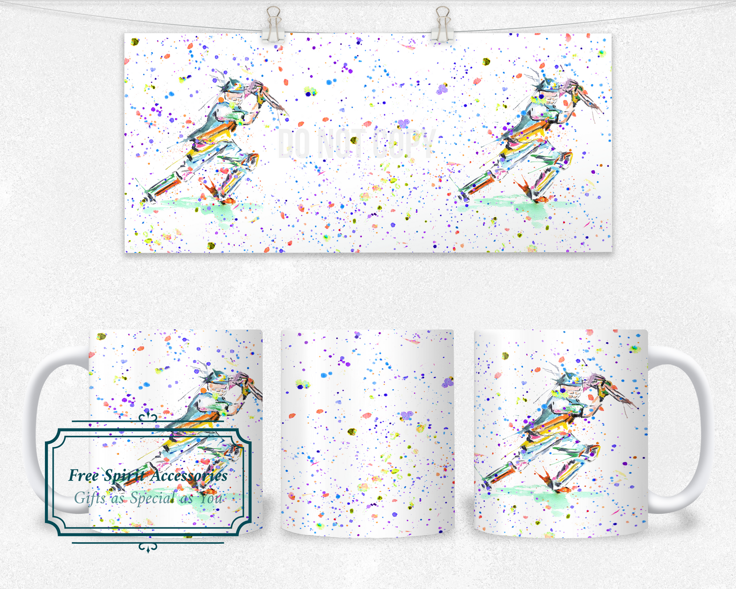 Colourful Cricketer Coffee Mug by Free Spirit Accessories sold by Free Spirit Accessories