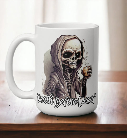  Death by Decaf Coffee Mug by Free Spirit Accessories sold by Free Spirit Accessories