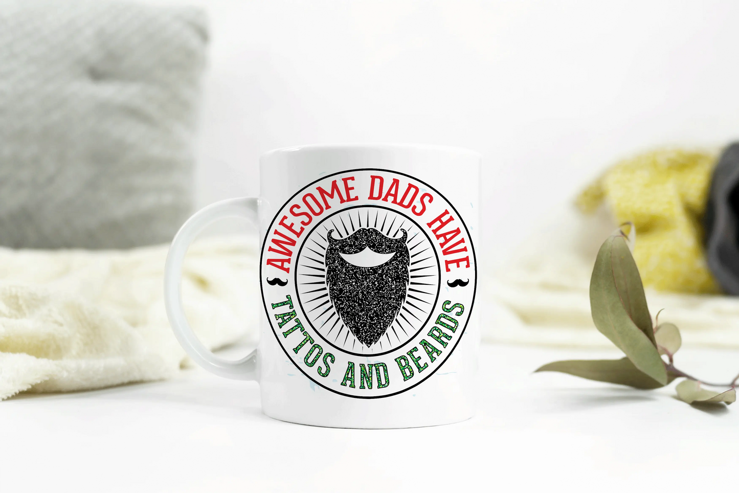  Awesome Dads Have Tattoos and Beards Father's Day Mug by Free Spirit Accessories sold by Free Spirit Accessories