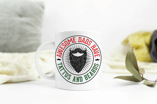  Awesome Dads Have Tattoos and Beards Father's Day Mug by Free Spirit Accessories sold by Free Spirit Accessories