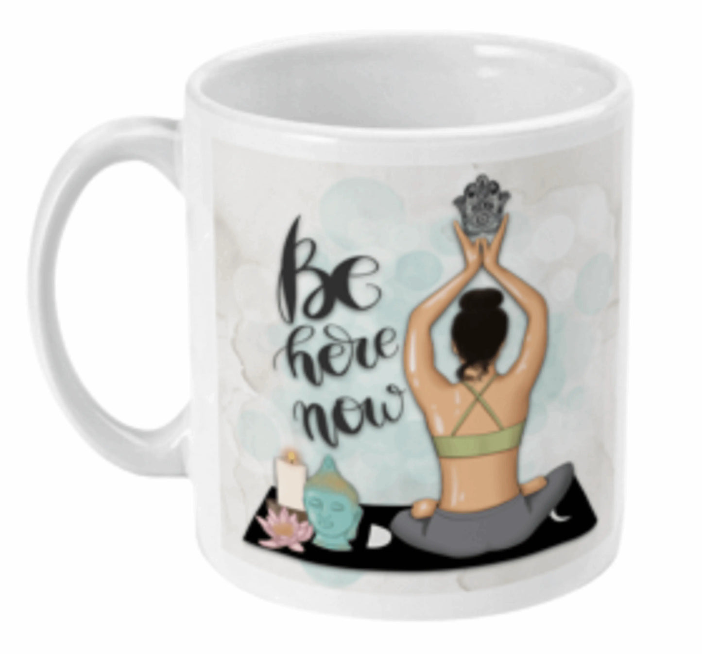 Be Here Now Yoga Coffee Mug by Free Spirit Accessories sold by Free Spirit Accessories
