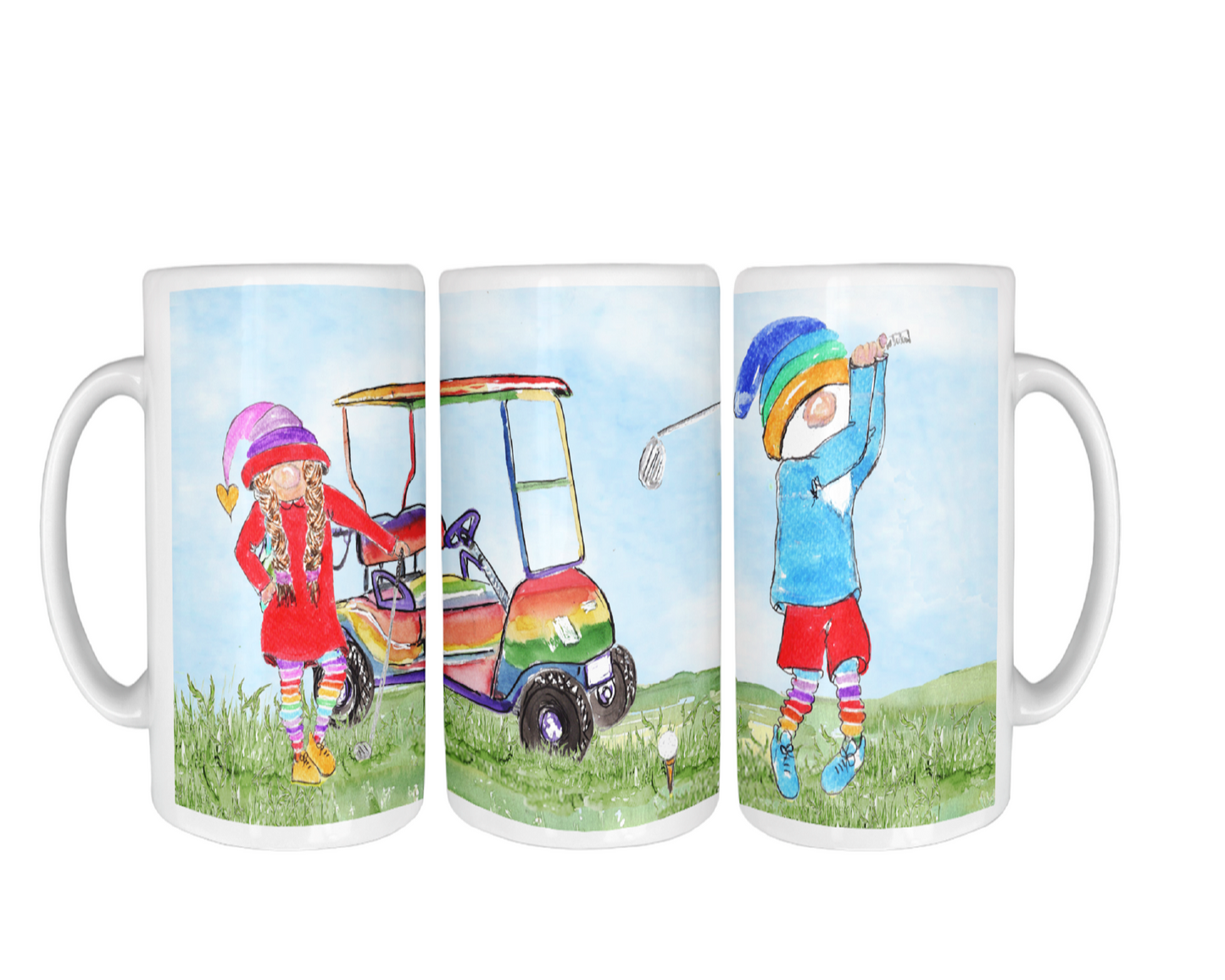 Colourful Gonk Golfers Coffee Mug by Free Spirit Accessories sold by Free Spirit Accessories