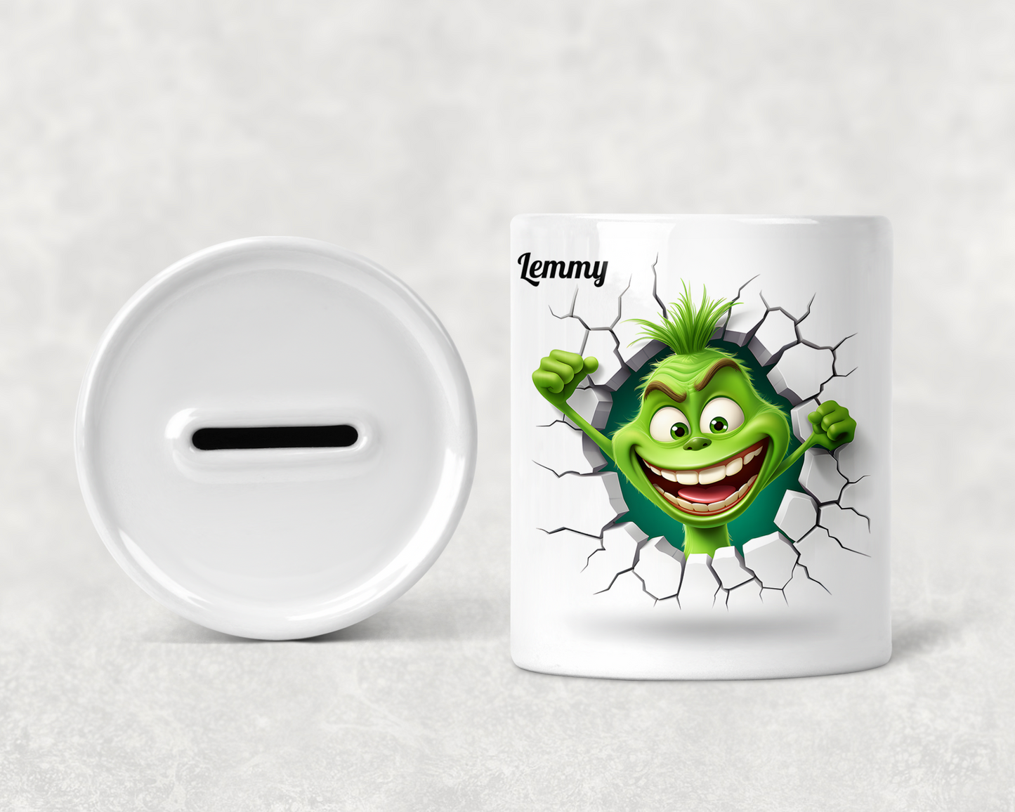 Personalised Monster Breaking Out of Money Box by Free Spirit Accessories sold by Free Spirit Accessories