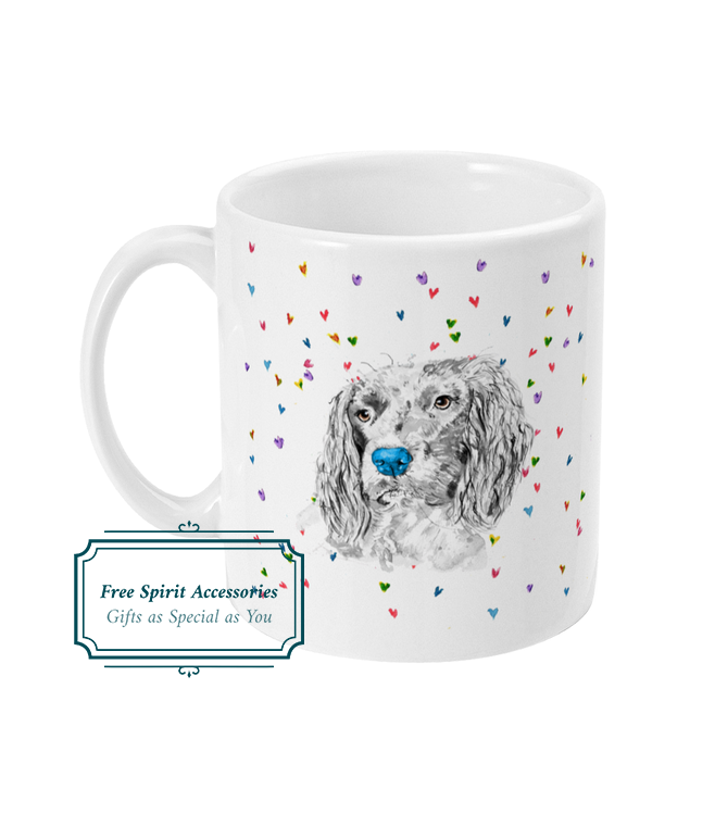 Hint of Colour Spaniel Dog Mug by Free Spirit Accessories sold by Free Spirit Accessories