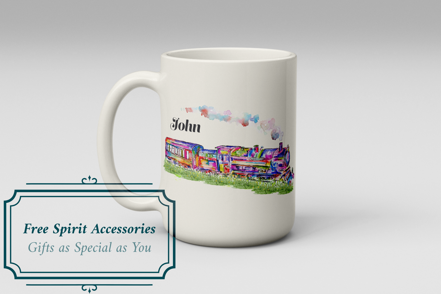  Personalised Steam Train Mug by Free Spirit Accessories sold by Free Spirit Accessories