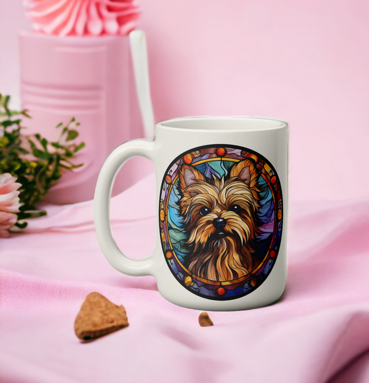  Yorkshire Terrier Stained Glass Style Mug by Free Spirit Accessories sold by Free Spirit Accessories