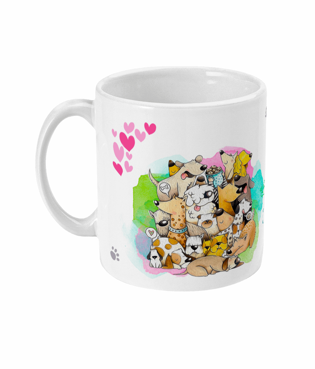 Love and a Dog or Five Mug by Free Spirit Accessories sold by Free Spirit Accessories
