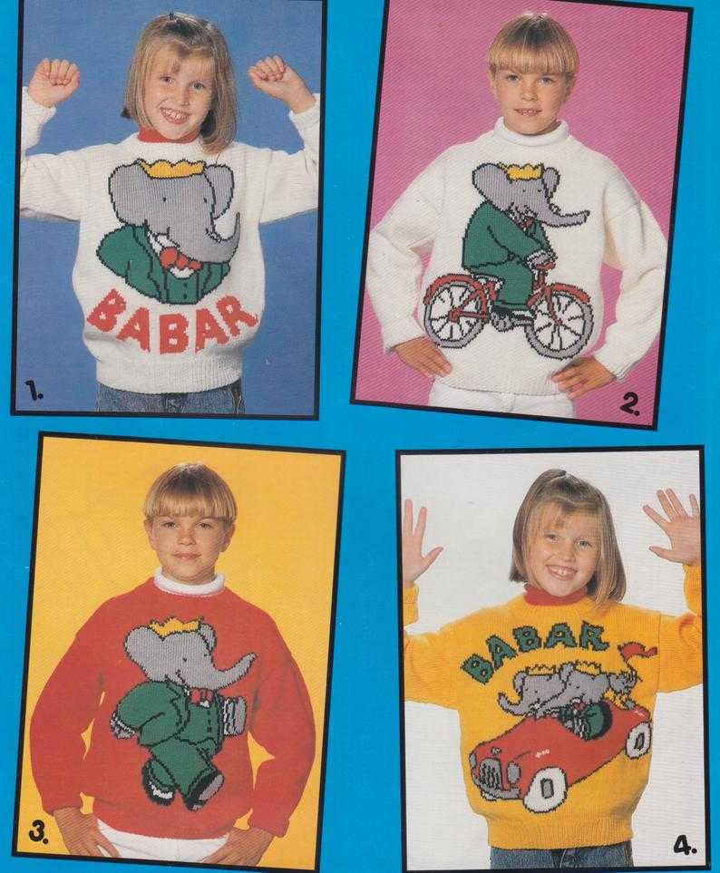Babar the Elephant Jumper Knitting Pattern by Cross Stitch Chart Heaven sold by Free Spirit Accessories