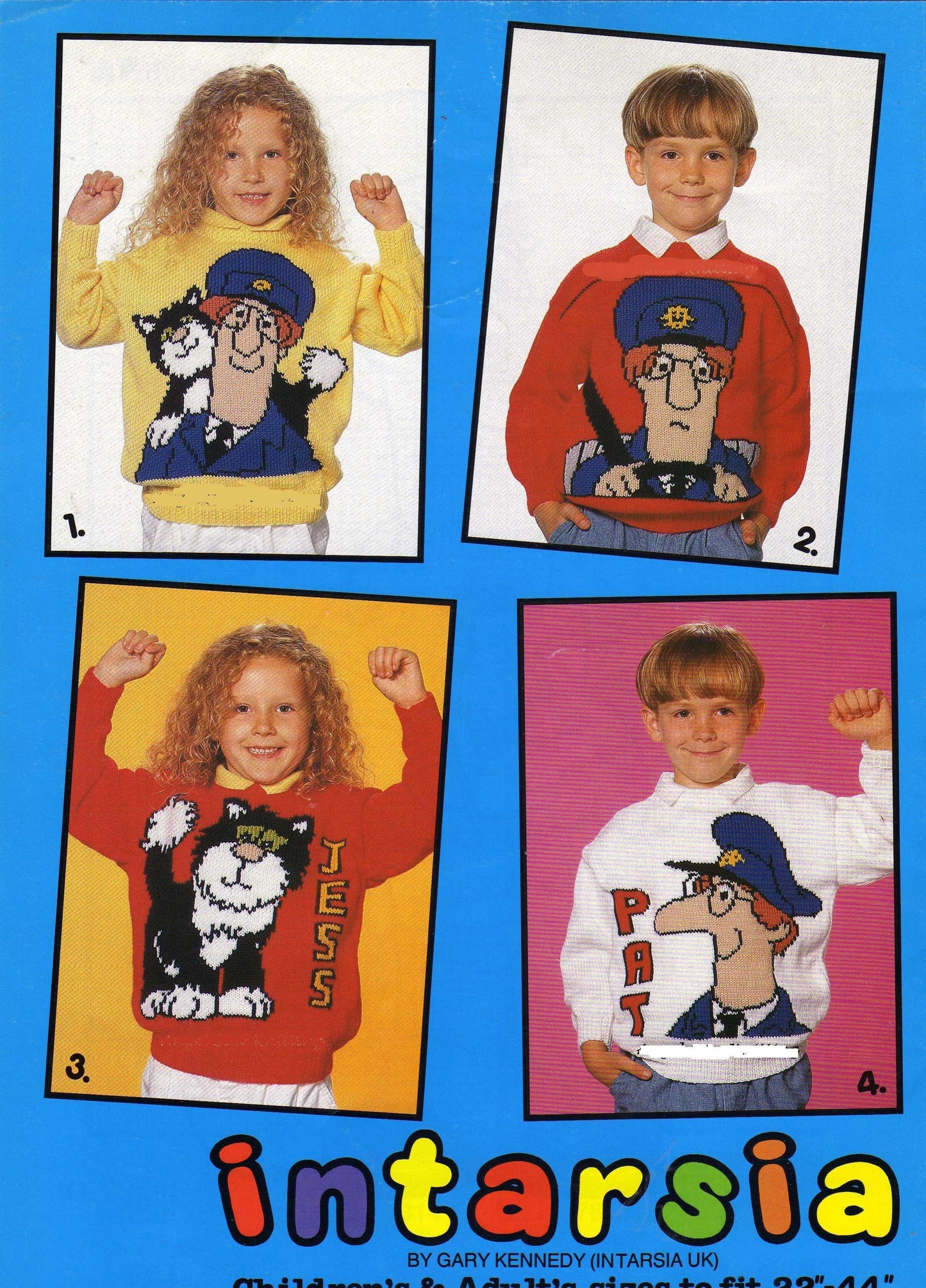 Postman Pat and Jess The Cat Jumper Knitting Pattern by Cross Stitch Chart Heaven sold by Free Spirit Accessories