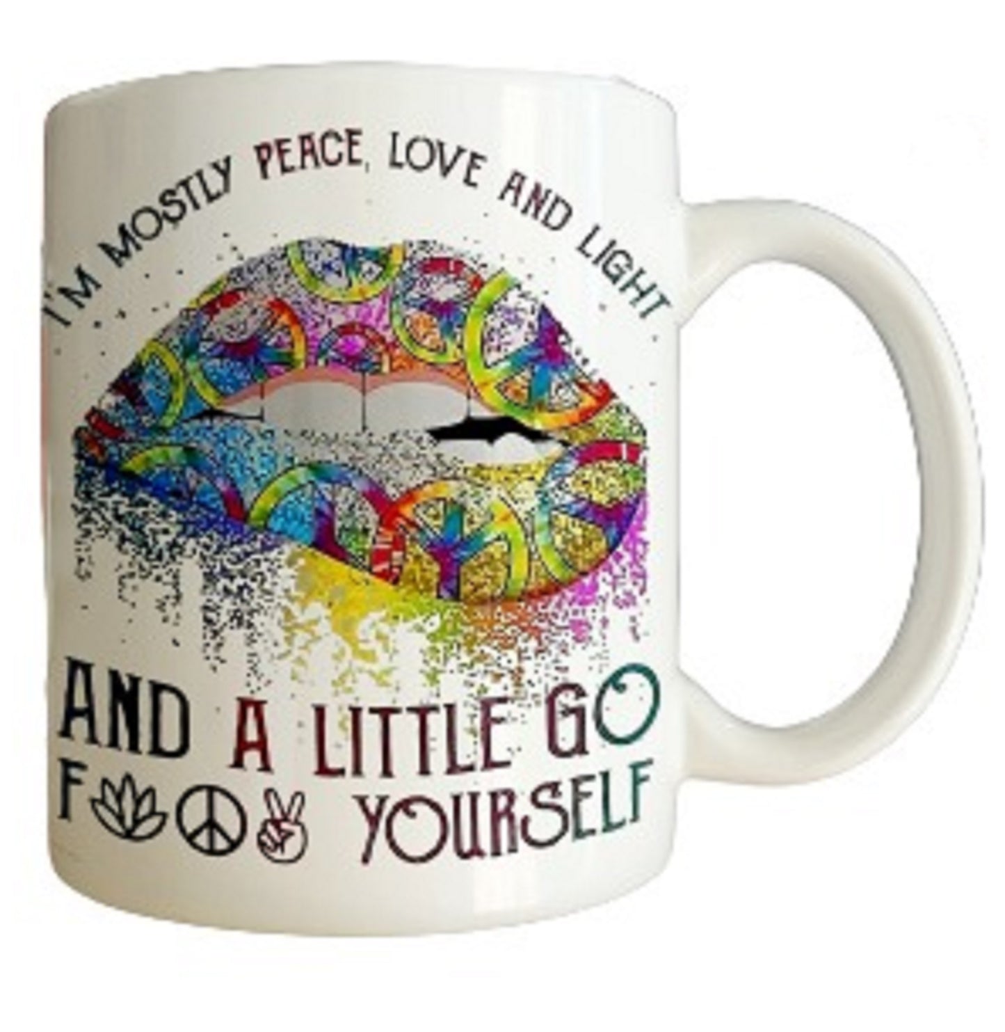  Lips I'm Mostly Peace And Light Mug by Free Spirit Accessories sold by Free Spirit Accessories