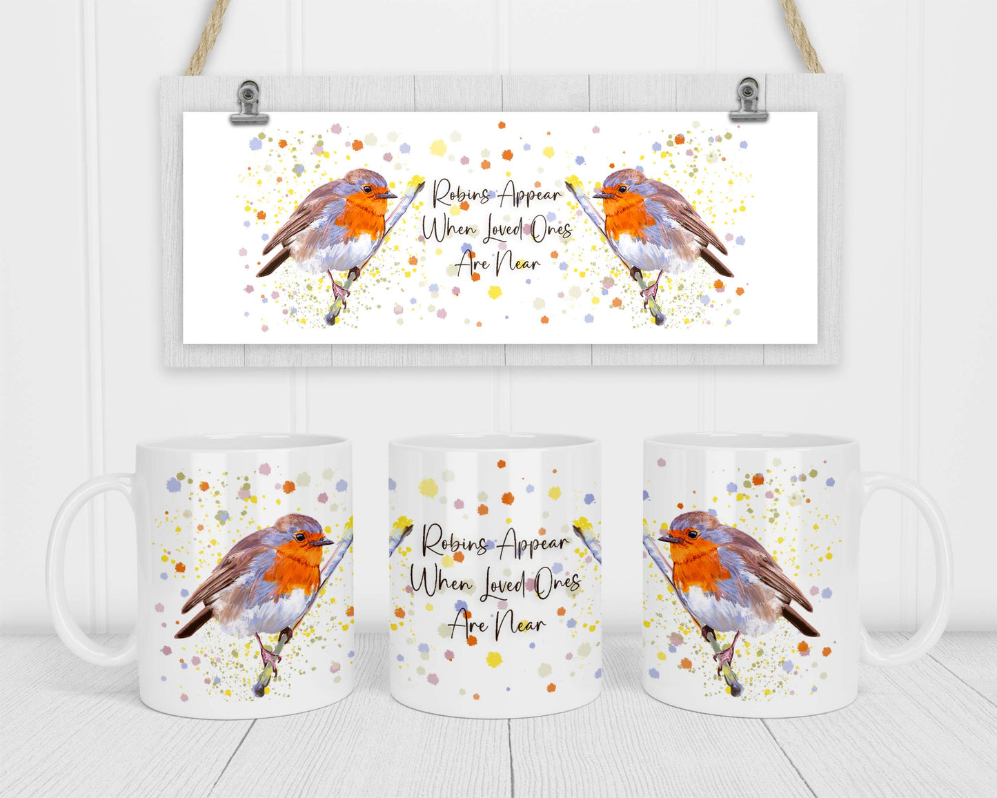 Watercolour Robins Appear Coffee Mug by Free Spirit Accessories sold by Free Spirit Accessories