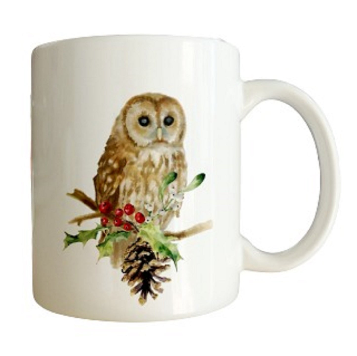Christmas Owl With Holly Mug by Free Spirit Accessories sold by Free Spirit Accessories
