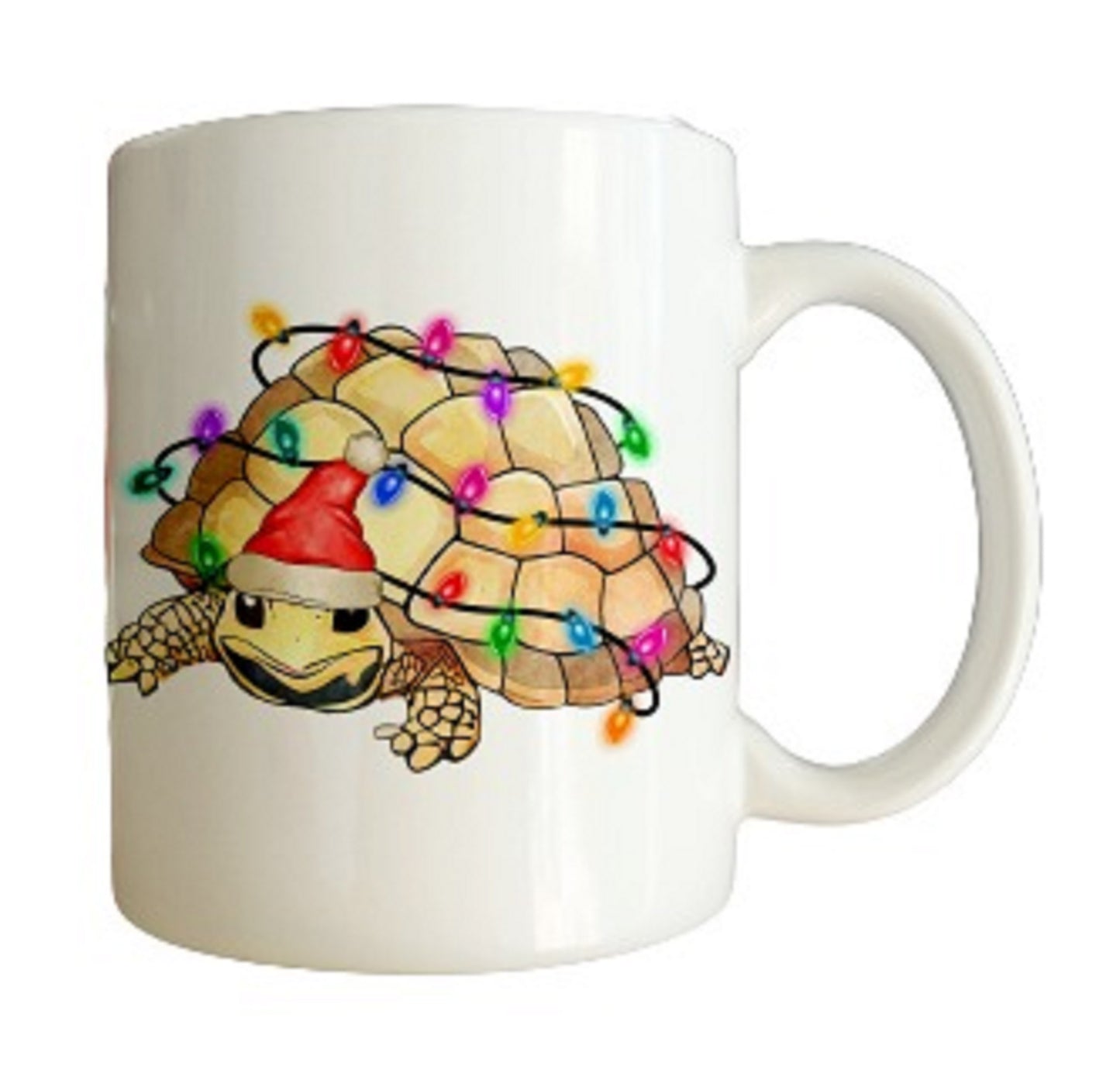 Christmas Tortoise Wrapped in Lights Mug by Free Spirit Accessories sold by Free Spirit Accessories