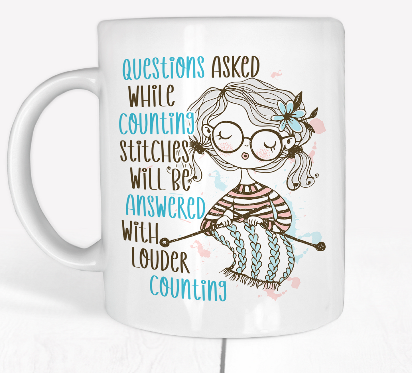  Counting Stitches Knitting Mug by Free Spirit Accessories sold by Free Spirit Accessories