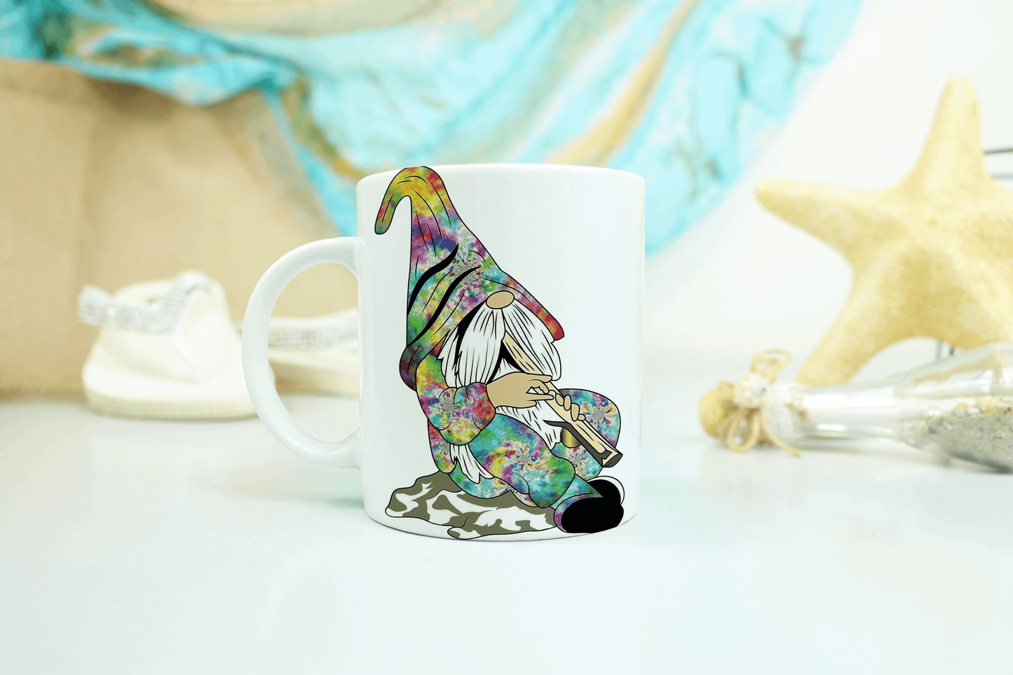 Colourful Gnome Playing a Recorder Mug by Free Spirit Accessories sold by Free Spirit Accessories