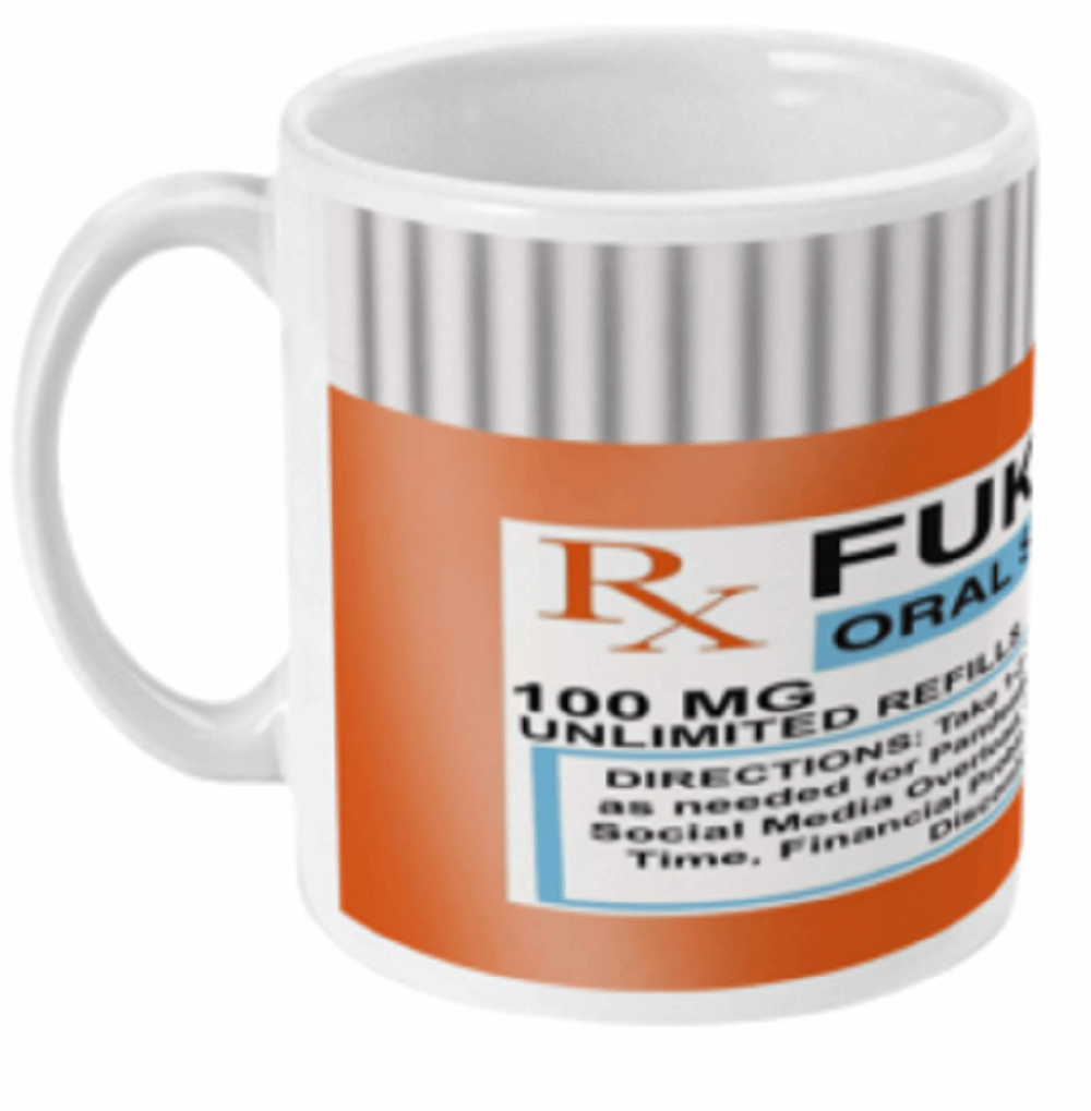 Fukitol Pharmacy Joke Mug by Free Spirit Accessories sold by Free Spirit Accessories