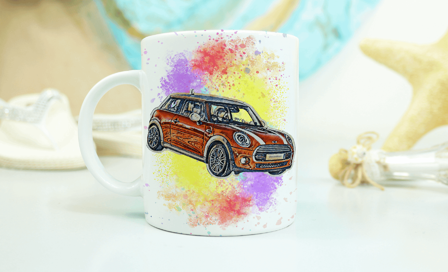 Rainbow Splashed Mini Car Mug by Free Spirit Accessories sold by Free Spirit Accessories