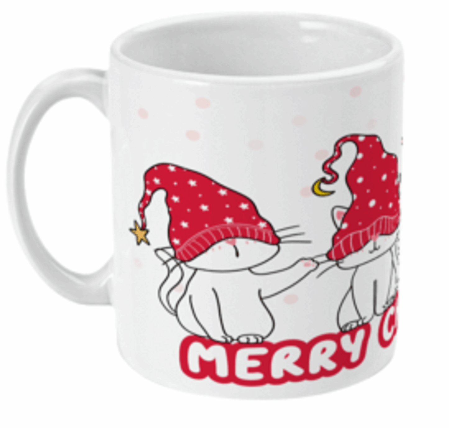 Cute White Cats Merry Christmas Mug by Free Spirit Accessories sold by Free Spirit Accessories