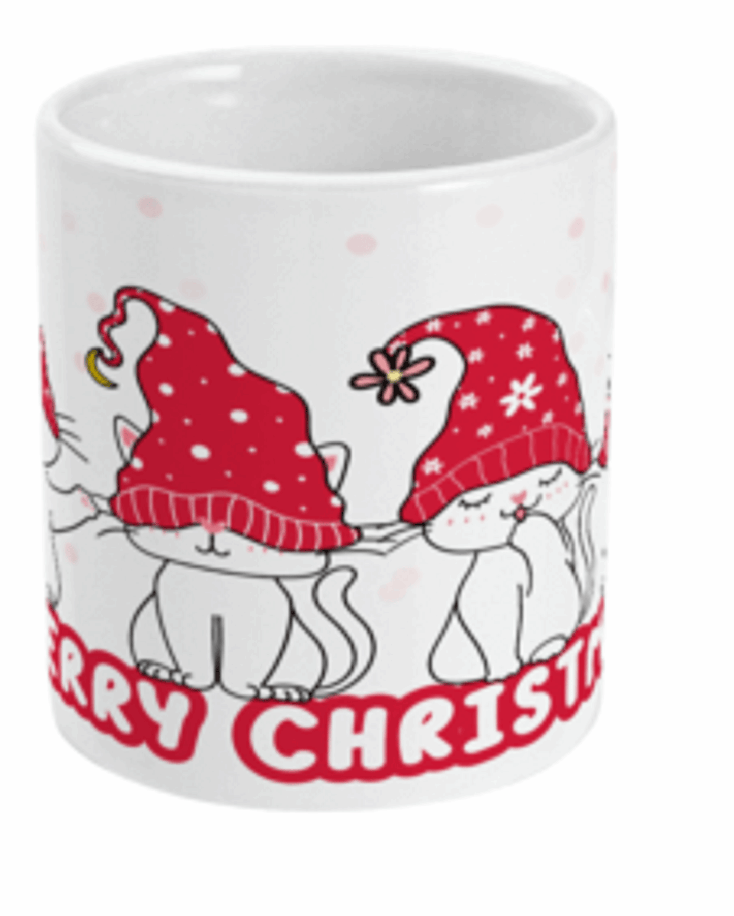 Cute White Cats Merry Christmas Mug by Free Spirit Accessories sold by Free Spirit Accessories