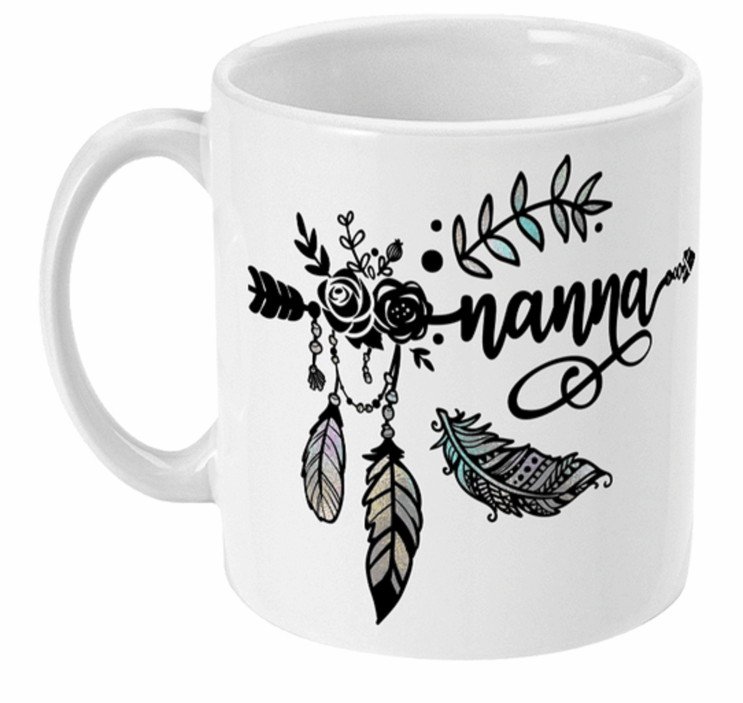 Nanna or Grandma Feathers Coffee Mug by Free Spirit Accessories sold by Free Spirit Accessories