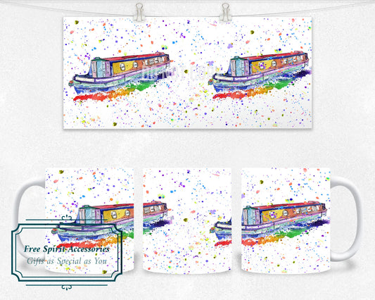  Colourful Canal Boat Coffee Mug by Free Spirit Accessories sold by Free Spirit Accessories