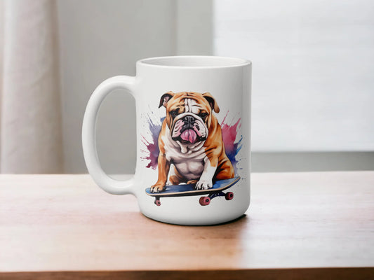  Skateboarding British Bulldog Coffee Mug – Free Shipping & Choice of Size by Free Spirit Accessories sold by Free Spirit Accessories