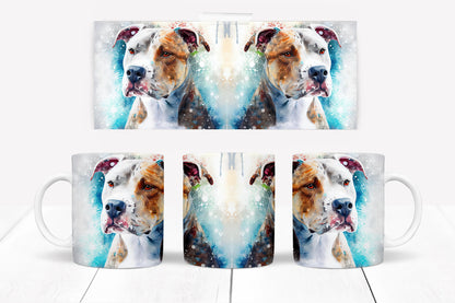  Beautiful Snowy Staffie Dog Mug by Free Spirit Accessories sold by Free Spirit Accessories