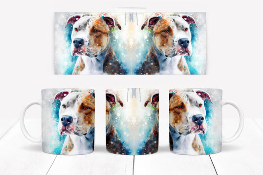  Beautiful Snowy Staffie Dog Mug by Free Spirit Accessories sold by Free Spirit Accessories