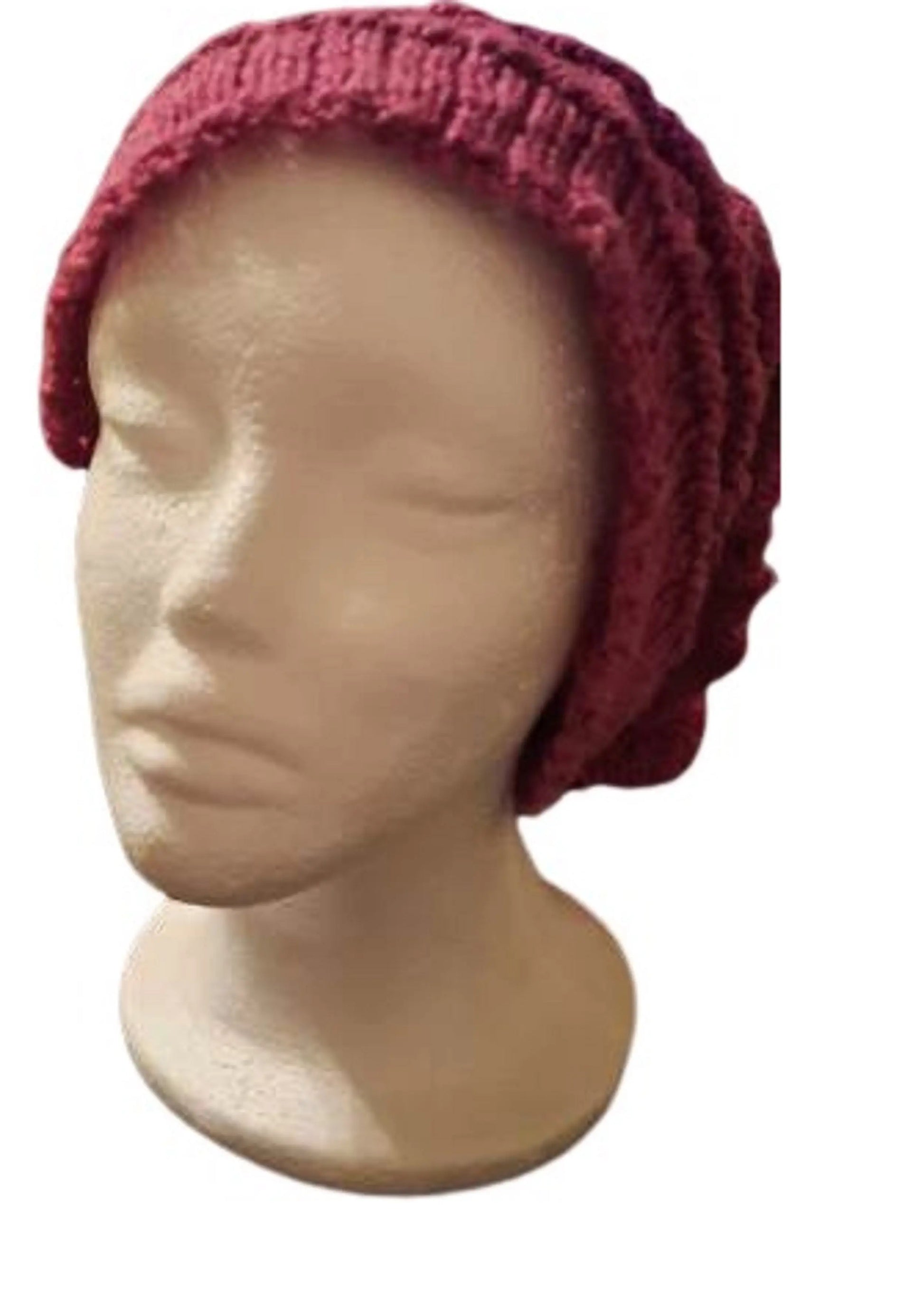 "Enchanting Burgundy Pixie Hat: Hand Knitted Delight for Your Adventurous Spirit" - Image #2
