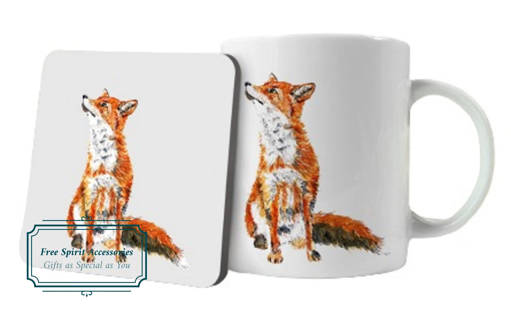  Beautiful Fox Mug and Coaster by Free Spirit Accessories sold by Free Spirit Accessories