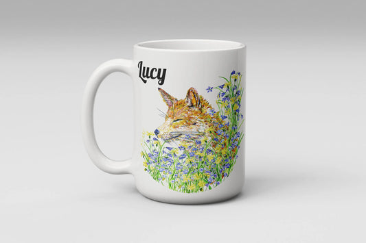  Personalised Fox in Flowers Mug by Free Spirit Accessories sold by Free Spirit Accessories