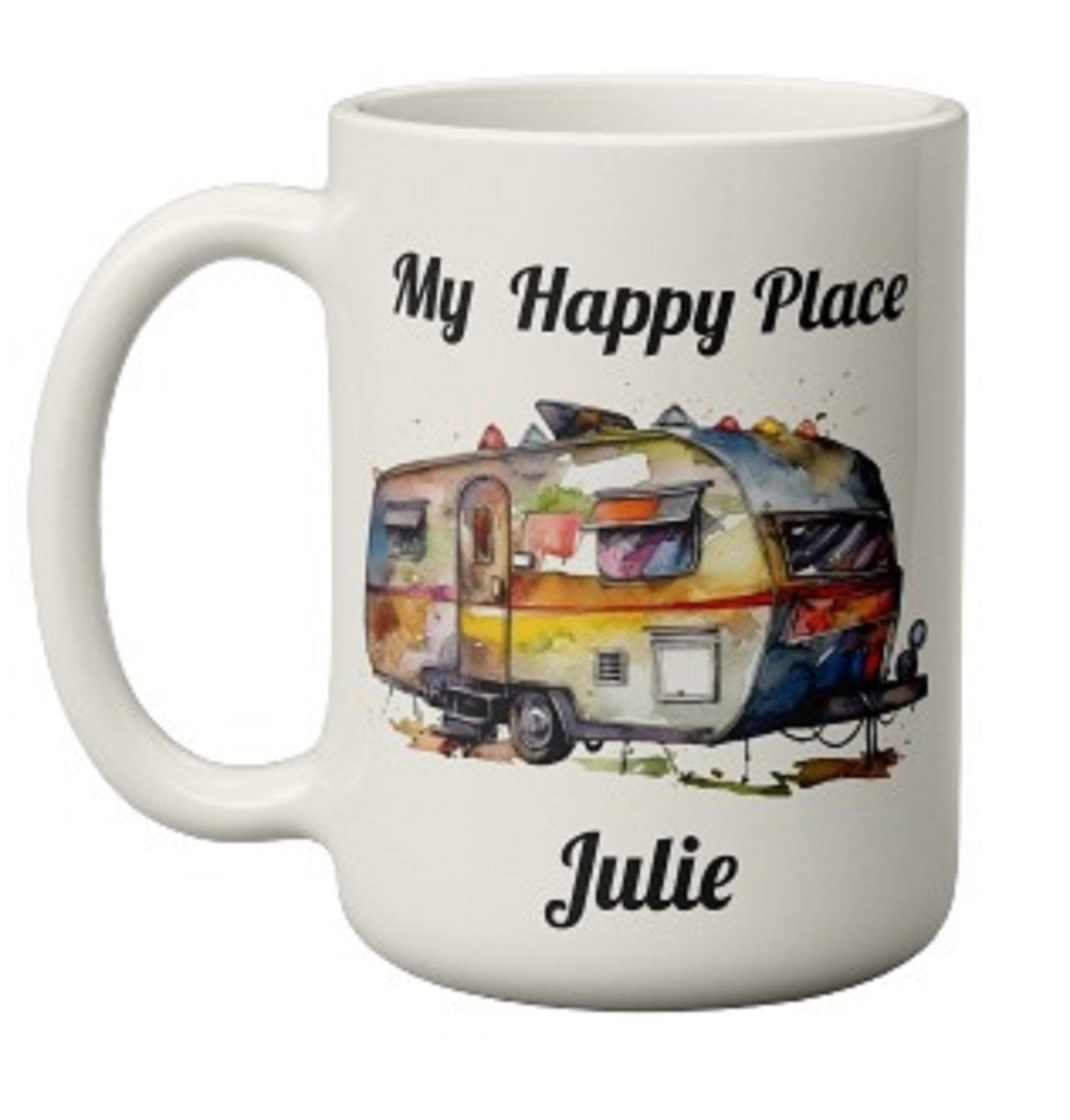  Personalized Caravan Mug - My Happy Place by Free Spirit Accessories sold by Free Spirit Accessories