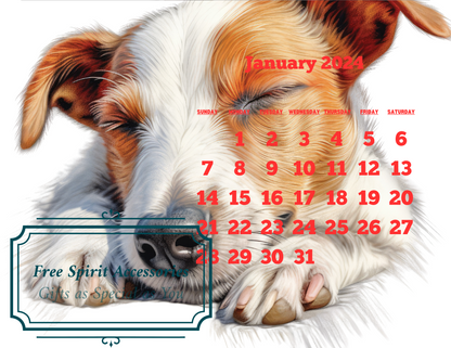  Digital Sleeping Dogs 2024 Calendar by Free Spirit Accessories sold by Free Spirit Accessories