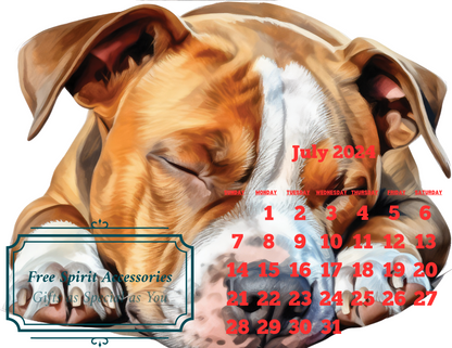  Digital Sleeping Dogs 2024 Calendar by Free Spirit Accessories sold by Free Spirit Accessories