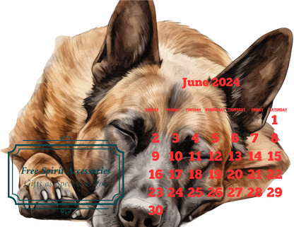  Digital Sleeping Dogs 2024 Calendar by Free Spirit Accessories sold by Free Spirit Accessories