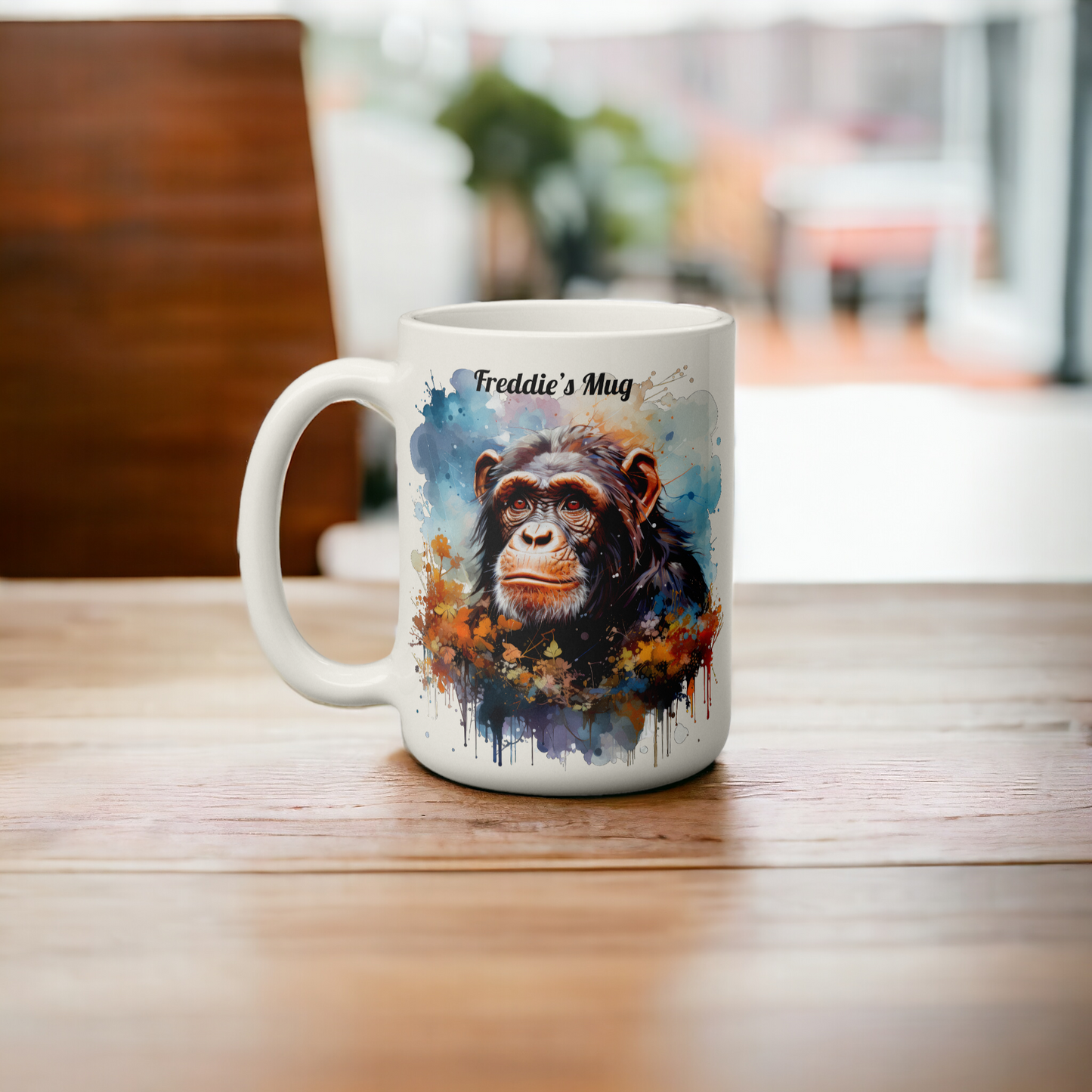  Personalised Chimpanzee Coffee Mug by Free Spirit Accessories sold by Free Spirit Accessories