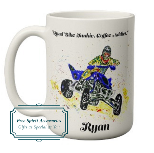 Personalised Quad Bike Coffee Mug by Free Spirit Accessories sold by Free Spirit Accessories