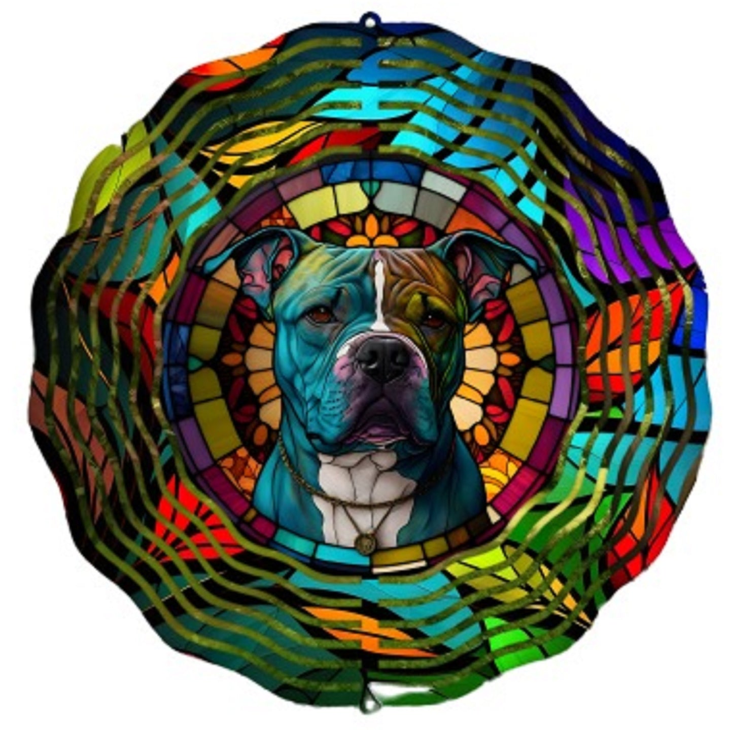  Colourful Staffordshire Bull Terrier Dog Wind Spinner by Free Spirit Accessories sold by Free Spirit Accessories