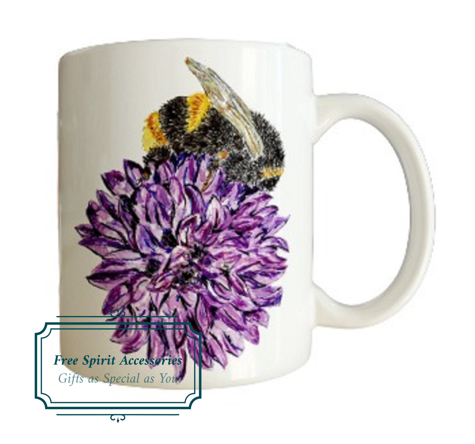  Bee on a Flower Coffee Mug by Free Spirit Accessories sold by Free Spirit Accessories