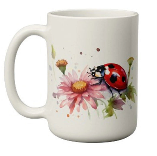  Gorgeous Ladybird on Flower Mug by Free Spirit Accessories sold by Free Spirit Accessories