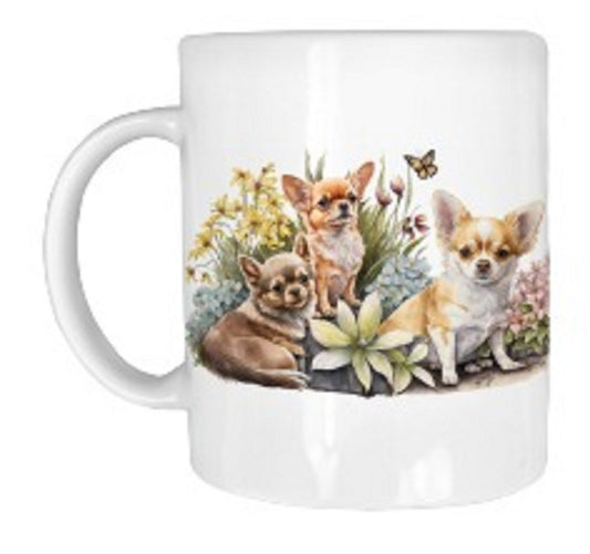  Chihuahua's and Spring Flowers Mug by Free Spirit Accessories sold by Free Spirit Accessories