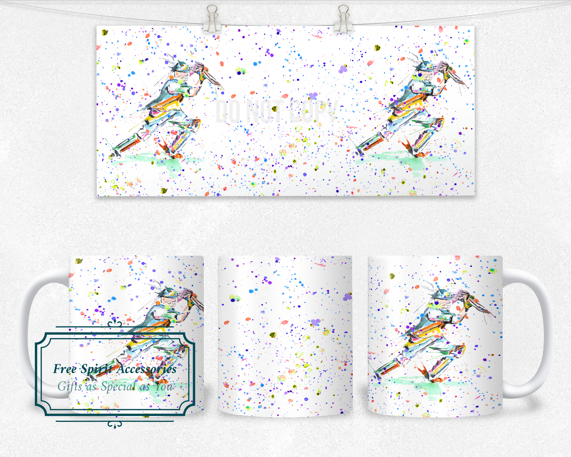  Colourful Cricketer Coffee Mug by Free Spirit Accessories sold by Free Spirit Accessories